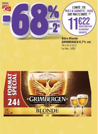 Géant Casino Bière Blonde GRIMBERGEN 6,7% vol. offre