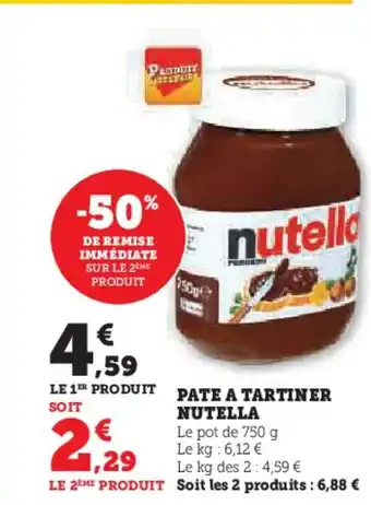Super U NUTELLA PATE A TARTINER offre