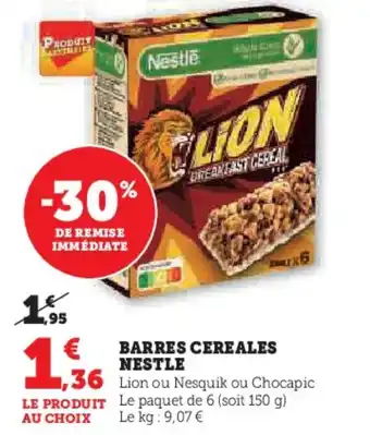 Super U BARRES CEREALES NESTLE offre