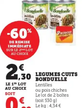 Super U LEGUMES CUITS BONDUELLE offre