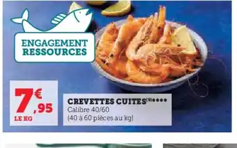 Super U CREVETTES CUITES offre
