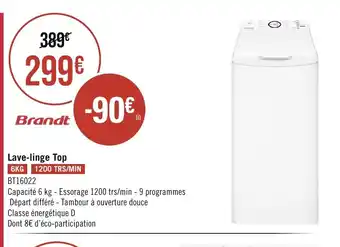 Casino Supermarchés Lave-linge Top offre