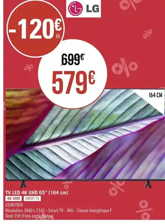 Casino Supermarchés TV LED 4K UHD 65" (164 cm) offre
