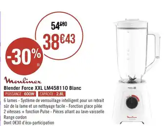 Casino Supermarchés Blender Force XXL LM458110 Blanc offre