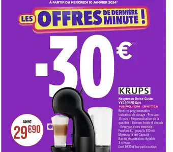 Casino Supermarchés Nespresso Dolce Gusto YY4395FD Gris offre