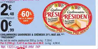 E.Leclerc COULOMMIERS SAVOUREUX & CRÉMEUX 21% MAT.GR PRÉSIDENT" offre