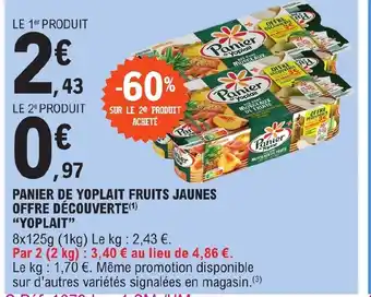 E.Leclerc PANIER DE YOPLAIT FRUITS JAUNES OFFRE DÉCOUVERTE offre