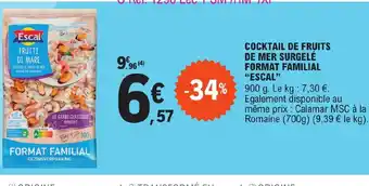 E.Leclerc COCKTAIL DE FRUITS DE MER SURGELÉ FORMAT FAMILIAL "ESCAL" offre