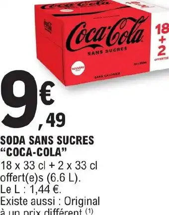 E.Leclerc SODA SANS SUCRES "COCA-COLA" offre