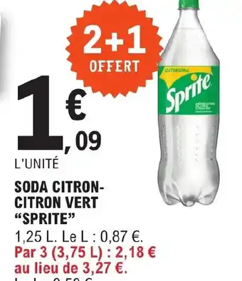 E.Leclerc SODA CITRON-CITRON VERT "SPRITE" offre