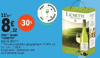 E.Leclerc VSIG** BLANC "LICHETTE" offre