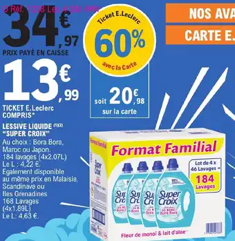 E.Leclerc LESSIVE LIQUIDE (¹)(²) "SUPER CROIX" offre
