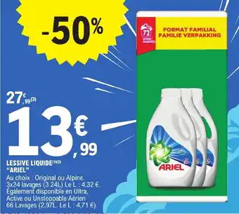 E.Leclerc LESSIVE LIQUIDE(1)(2) "ARIEL" offre