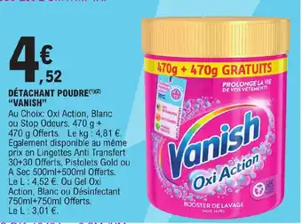 E.Leclerc DÉTACHANT POUDRE(¹)(²) "VANISH" offre