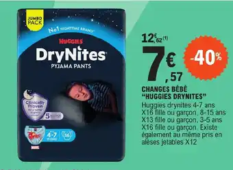 E.Leclerc CHANGES BÉBÉ "HUGGIES DRYNITES" offre