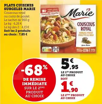 Super U PLATS CUISINES SURGELES MARIE offre