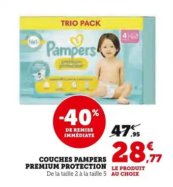 Super U COUCHES PAMPERS PREMIUM PROTECTION offre