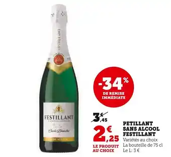 Super U PETILLANT SANS ALCOOL FESTILLANT offre