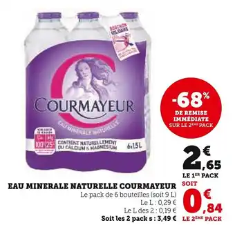 Super U EAU MINERALE NATURELLE COURMAYEUR offre
