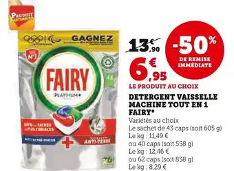 Super U DETERGENT VAISSELLE MACHINE TOUT EN 1 FAIRY* offre