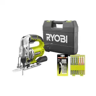 Bricomarché Pack ryobi scie sauteuse pendulaire rjs980-ka5 - 600w - 98mm - coffret de 10 lames - bois - plastique - bimétal - 102mm - rak offre