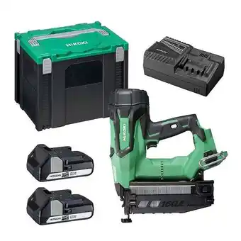 Bricorama Cloueur de finition 18v hikoki nt1865dbslwyz mini-brads droit 16 ga - 2x2,0ah 65mm en coffret offre