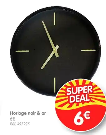 b&m Horloge noir & or offre