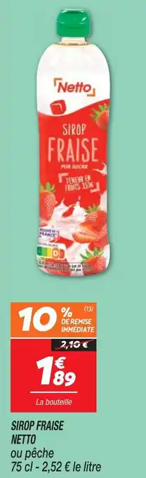 Netto SIROP FRAISE NETTO offre