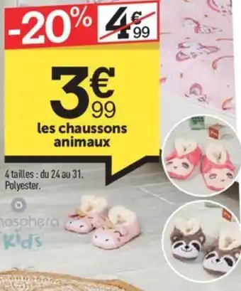 Centrakor les chaussons animaux offre