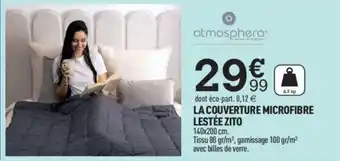 Centrakor LA COUVERTURE MICROFIBRE LESTÉE ZITO 140x200 cm. offre