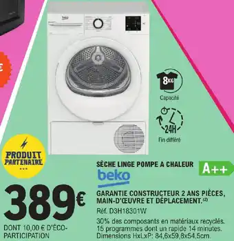E.Leclerc SÈCHE LINGE POMPE A CHALEUR offre