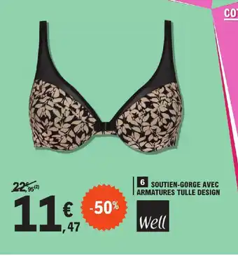 E.Leclerc SOUTIEN-GORGE AVEC ARMATURES TULLE DESIGN offre