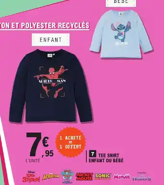 E.Leclerc TEE SHIRT ENFANT OU BÉBÉ offre