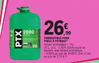 E.Leclerc COMBUSTIBLE POUR POÊLE À PÉTROLE(¹) offre