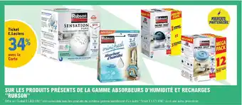 E.Leclerc SUR LES PRODUITS PRÉSENTS DE LA GAMME ABSORBEURS D'HUMIDITÉ ET RECHARGES "RUBSON" offre