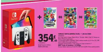 E.Leclerc CONSOLE SWITCH (MODÈLE OLED) + 1 JEU AU CHOIX offre