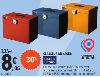 E.Leclerc CLASSEUR MÉNAGER PIERRE HENRY offre