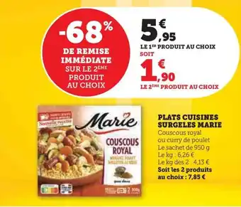 Hyper U PLATS CUISINES SURGELES MARIE offre