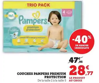 Hyper U COUCHES PAMPERS PREMIUM PROTECTION offre