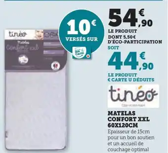 Hyper U MATELAS CONFORT XXL 60X120CM offre