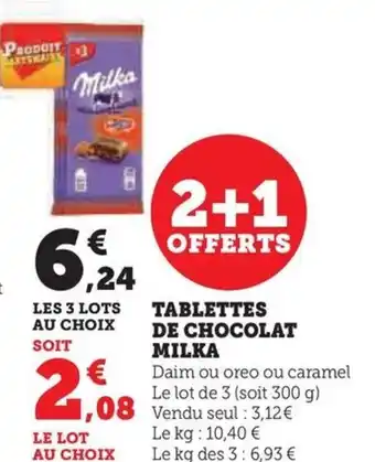 Hyper U TABLETTES DE CHOCOLAT MILKA offre