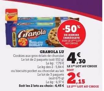 Hyper U GRANOLA LU offre
