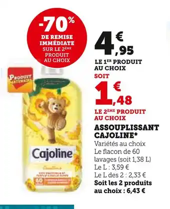 U Express Cajoline assouplissant offre