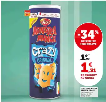 U Express Monster munch tuiles crazy offre
