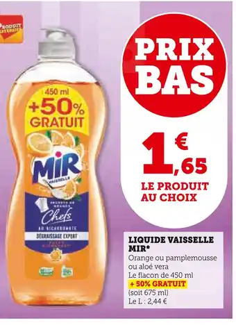 U Express Mir liquide vaisselle offre