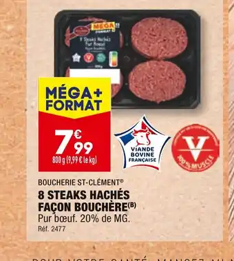 ALDI Boucherie st-clément 8 steaks hachés façon bouchère offre