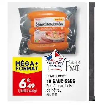 ALDI Le marsigny 10 saucisses offre