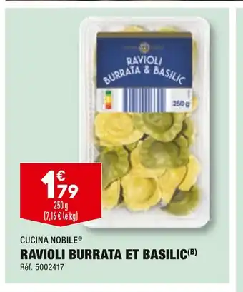 ALDI Cucina nobile ravioli burrata et basilic offre