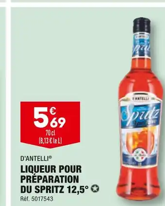 ALDI D’antelli liqueur pour préparation du spritz 12,5° offre