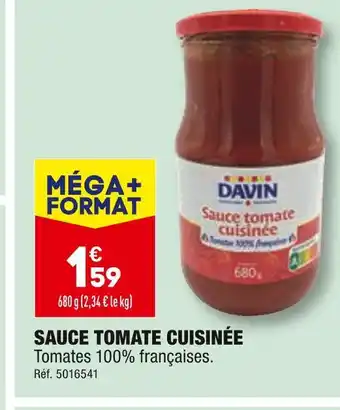 ALDI Davin sauce tomate cuisinée offre